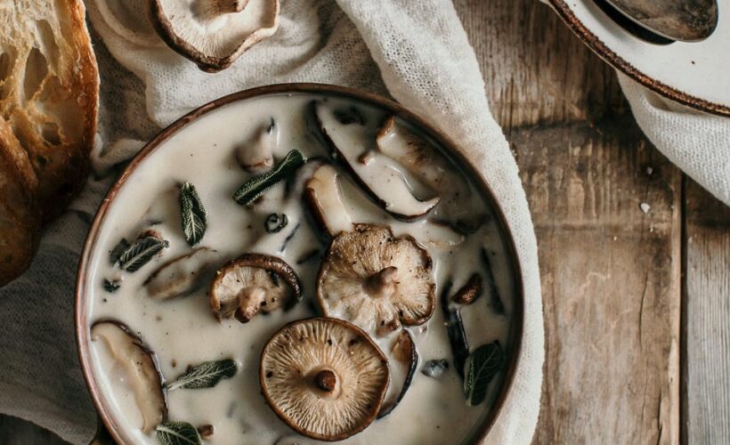 Creamy Mushroom Dip with Gruyere and Parmesan Cheese