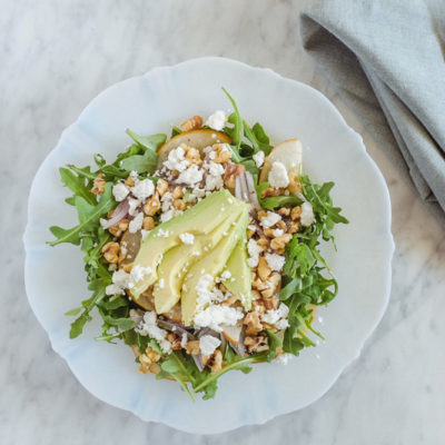 Arugula Salad with Toasted Walnuts and Pear