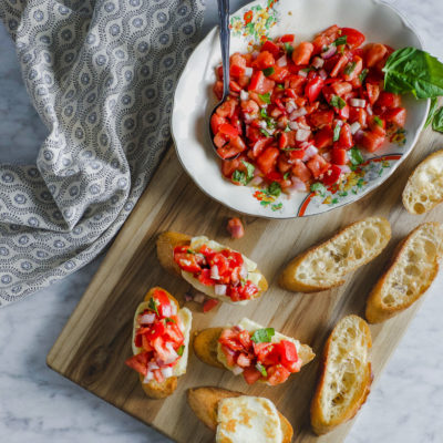 Bruschetta with Fried Halloumi