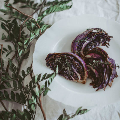 Roasted Cabbage Wedges with Thyme